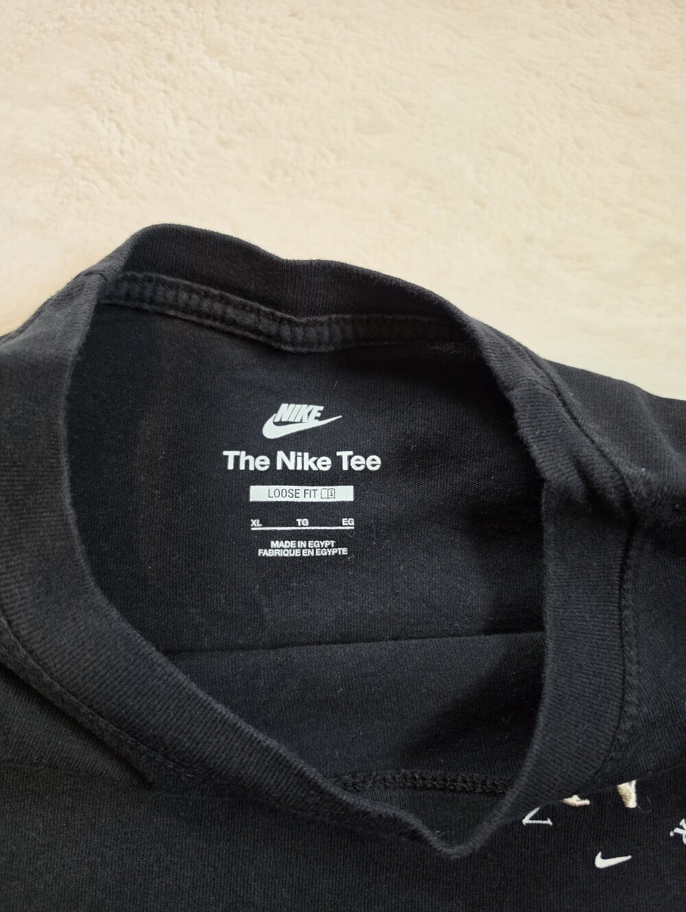 Nike Sportswear Logo Long Sleeve Tee Black Boxy Oversized Women's XL - Picture 3 of 6